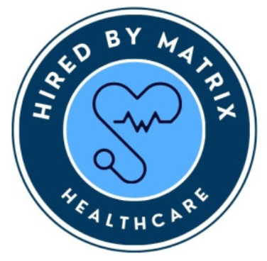 Hired by Matrix Inc. Logo